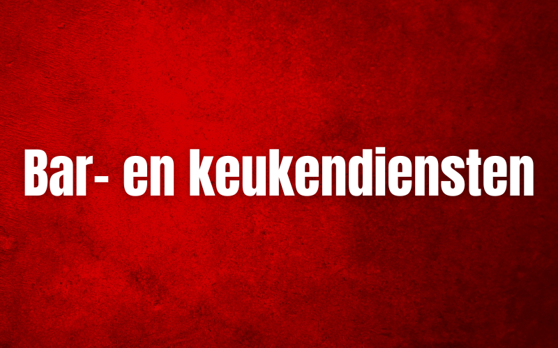 Indeling bar- en keukendiensten zaalseizoen