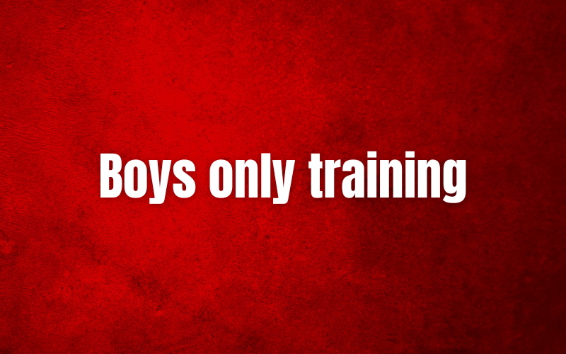 Boys only training zaterdag 22 februari