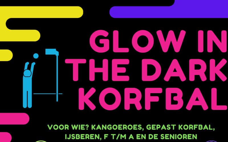 Glow in the dark korfbal zaterdag 4 januari